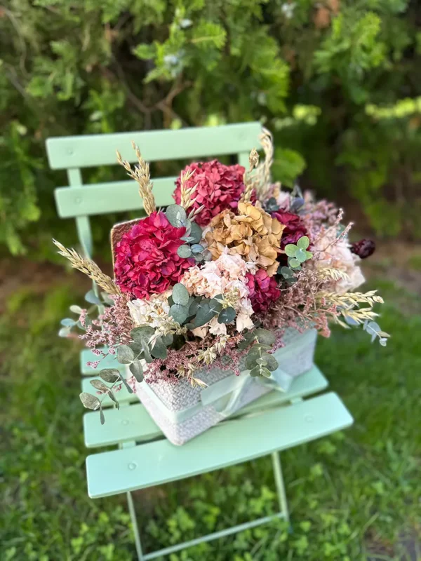 Cesto Romantico flor seca y preservada