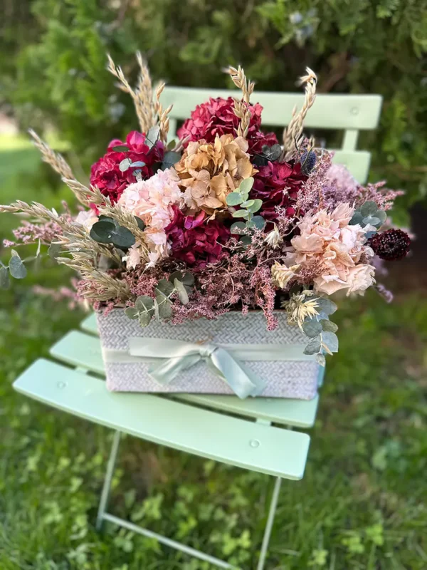 Cesto Romantico flor seca y preservada