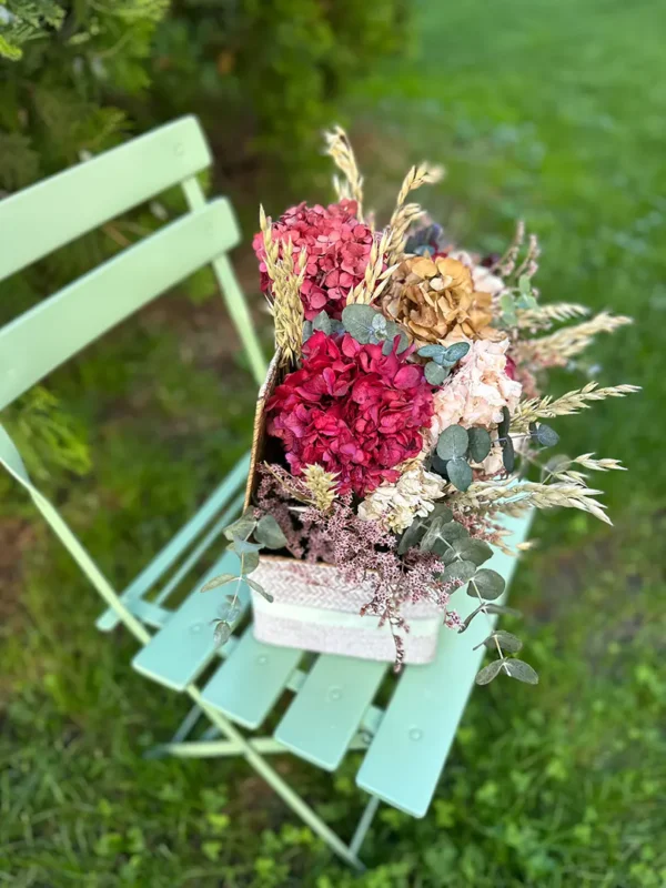 Cesto Romantico flor seca y preservada