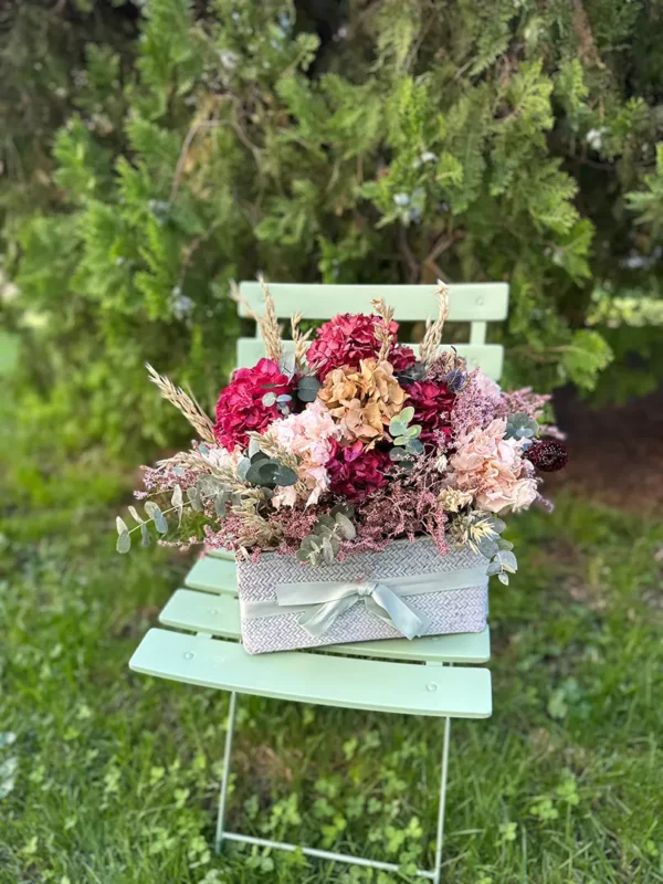 Cesto Romantico flor seca y preservada