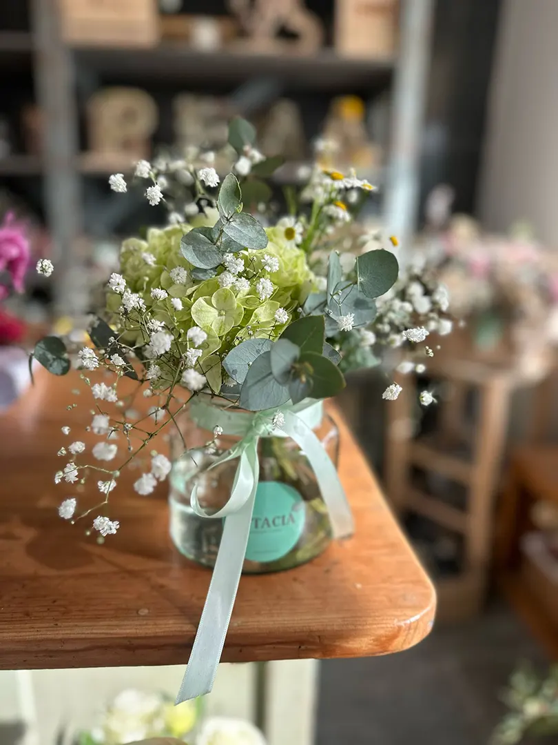 Jarrón de cristal Hortensia