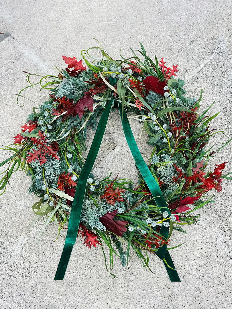 Corona de Navidad artesanal Claro de bosque:
