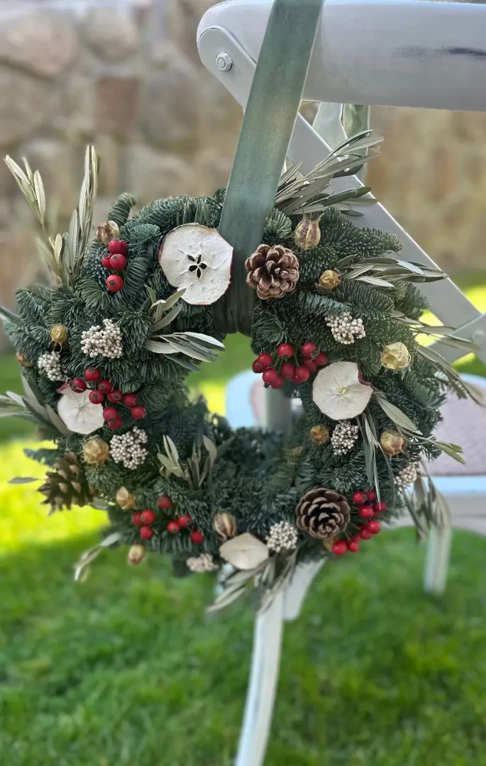 Corona de Navidad artesanal Mediterránea